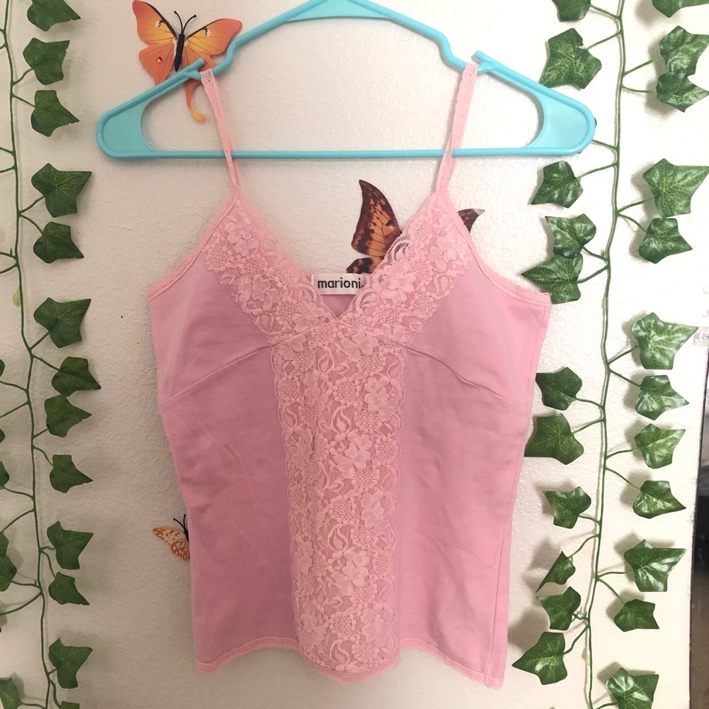 y2k baby pink cami